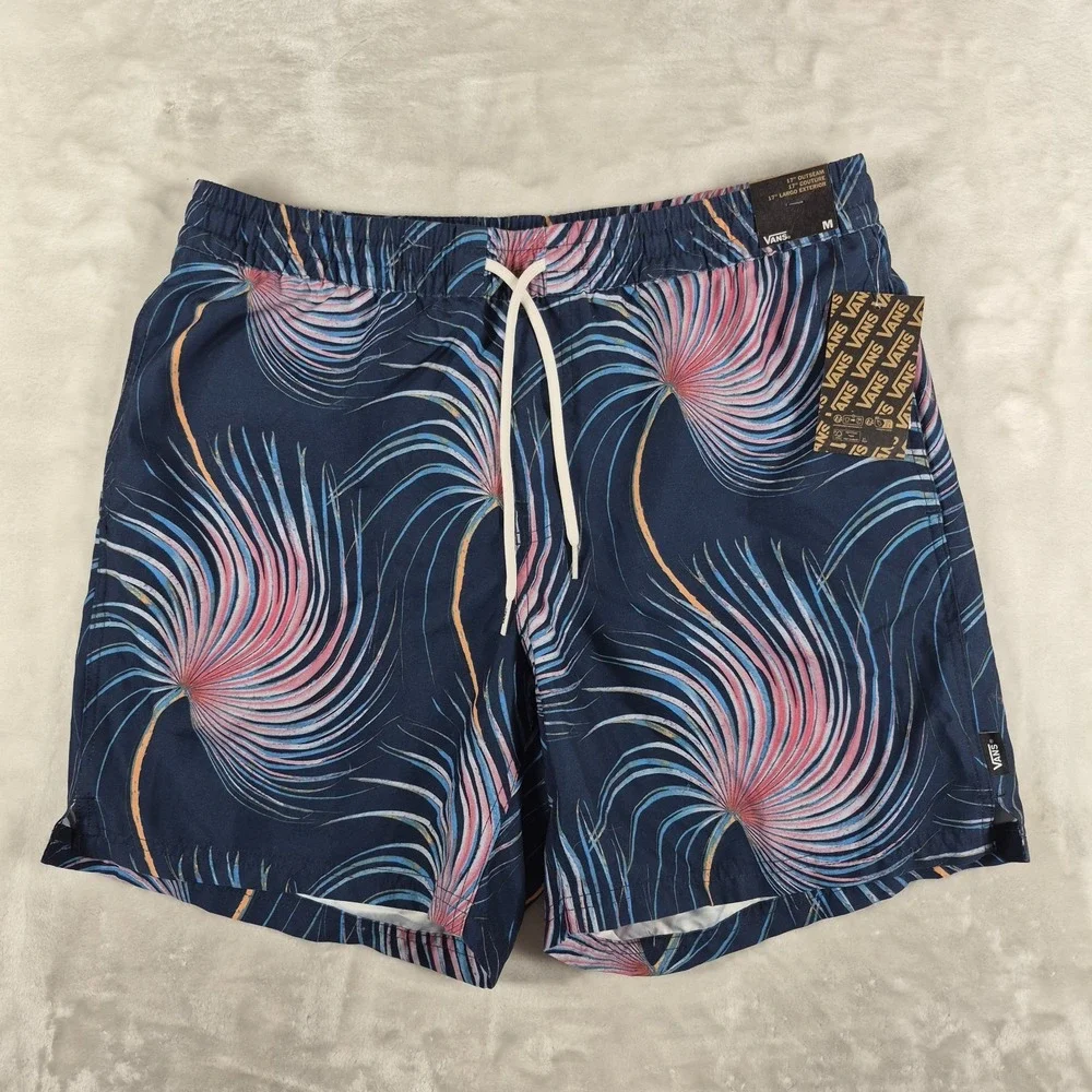Vans Primary Elastic Board Shorts Men's Medium Blue Hybrid Beach Relaxed Fit NWT